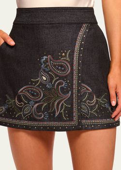 Ramy Brook Lauren Denim Mini Skirt