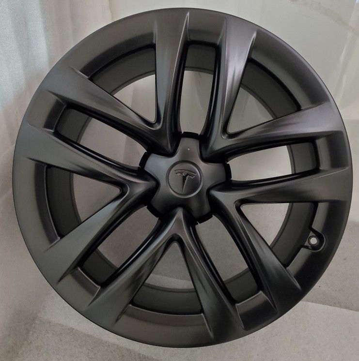 Set 4 Original Tesla Plaid 21" Model S Black OEM Wheels Rims 