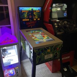 Arcade Game Bundle — Ridge Racer Arcade1Up & Haunted House Digital Pinball Machine (2 Machines)