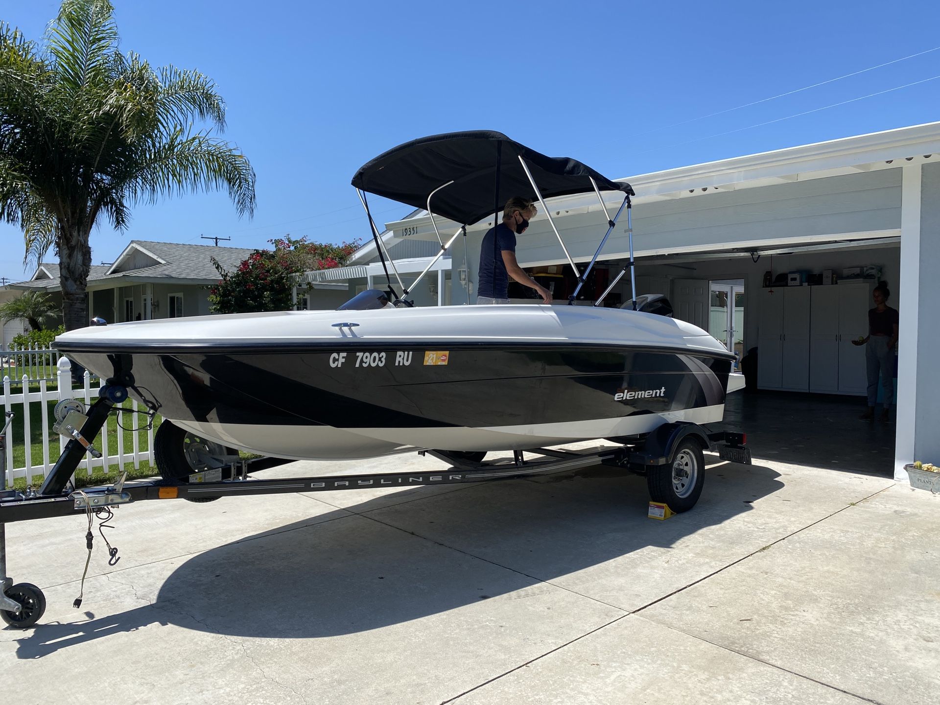 2016 Bayliner Element E16 Mercury 85 hp Outboard like new