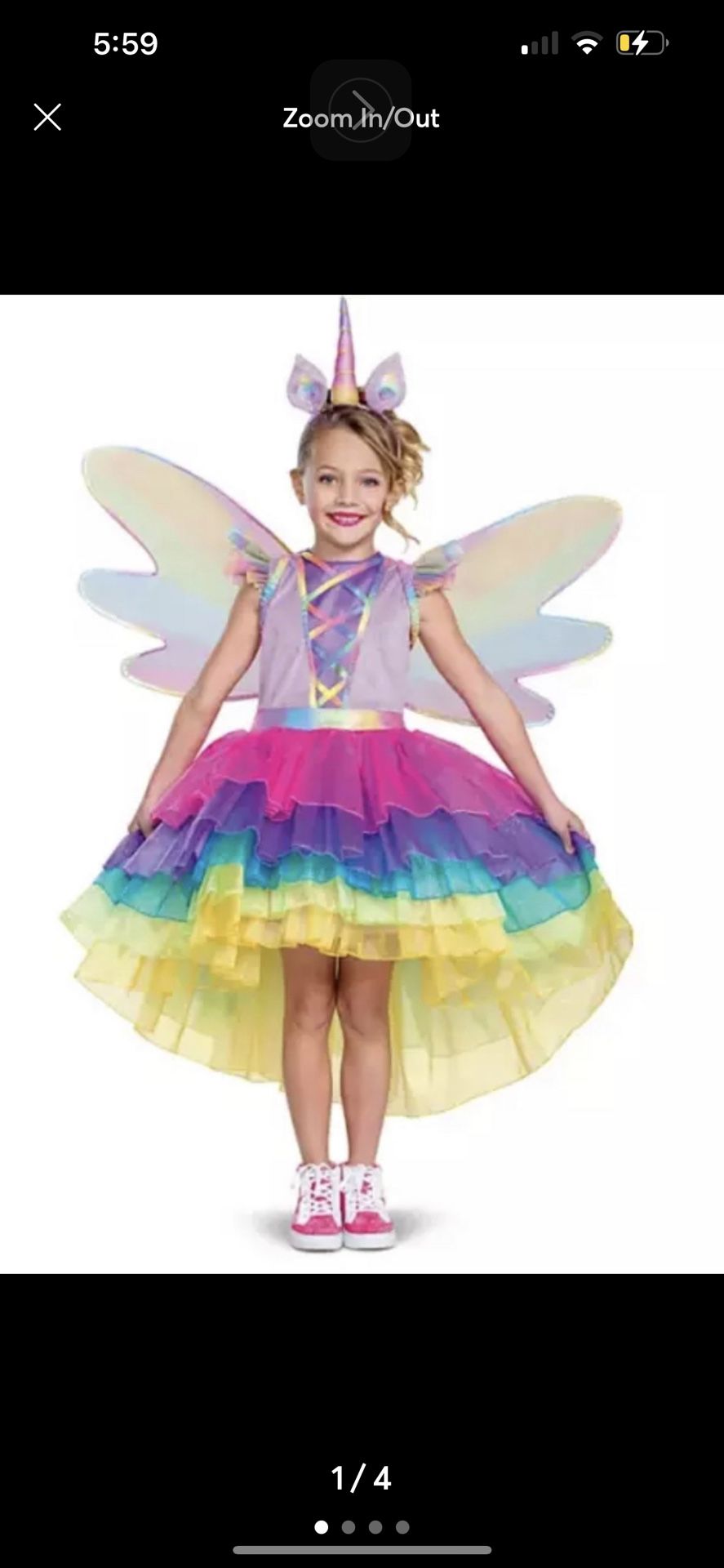 New Member's Mark Girls Unicorn Costume Size M 8-10 Rainbow