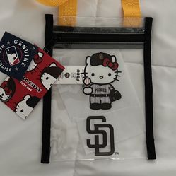 San Diego Padres Hello Kitty Clear Crossbody Tote Bag!