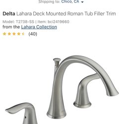 Delta Lahara Deck Mounted Roman Tub Filler Trim