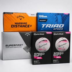 BRAND NEW SEALED – 5 Box Golf Ball Bundle – TaylorMade / Callaway / Wilson