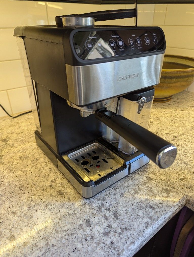 Chefman Espresso And Latte Machine With Milk Steamer