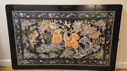 Vintage Korean Chinoiserie Folding Low Tea Table