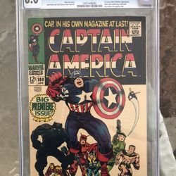 Captain America #100 (1968) CGC 8.0 — White Pages; 1st Issue (cont’d from TOS)