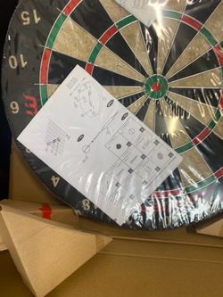 Two dart boards and cabinet