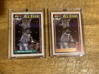 Michael Jordan Chicago Bulls 1992 Topps “All Star” Regular + RARE GOLD Version In Hard Screw Down Cases.