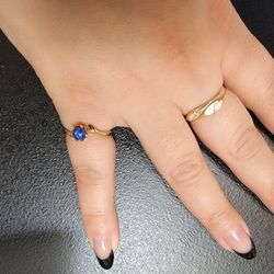 Blue Saphire Solid Gold Ring