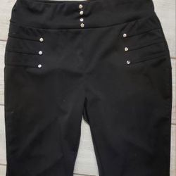 New Black Stretchy Embellished Pants