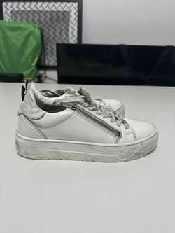 Antony Morato Men's White Leather Zip Sneakers - US 7 / EU 39