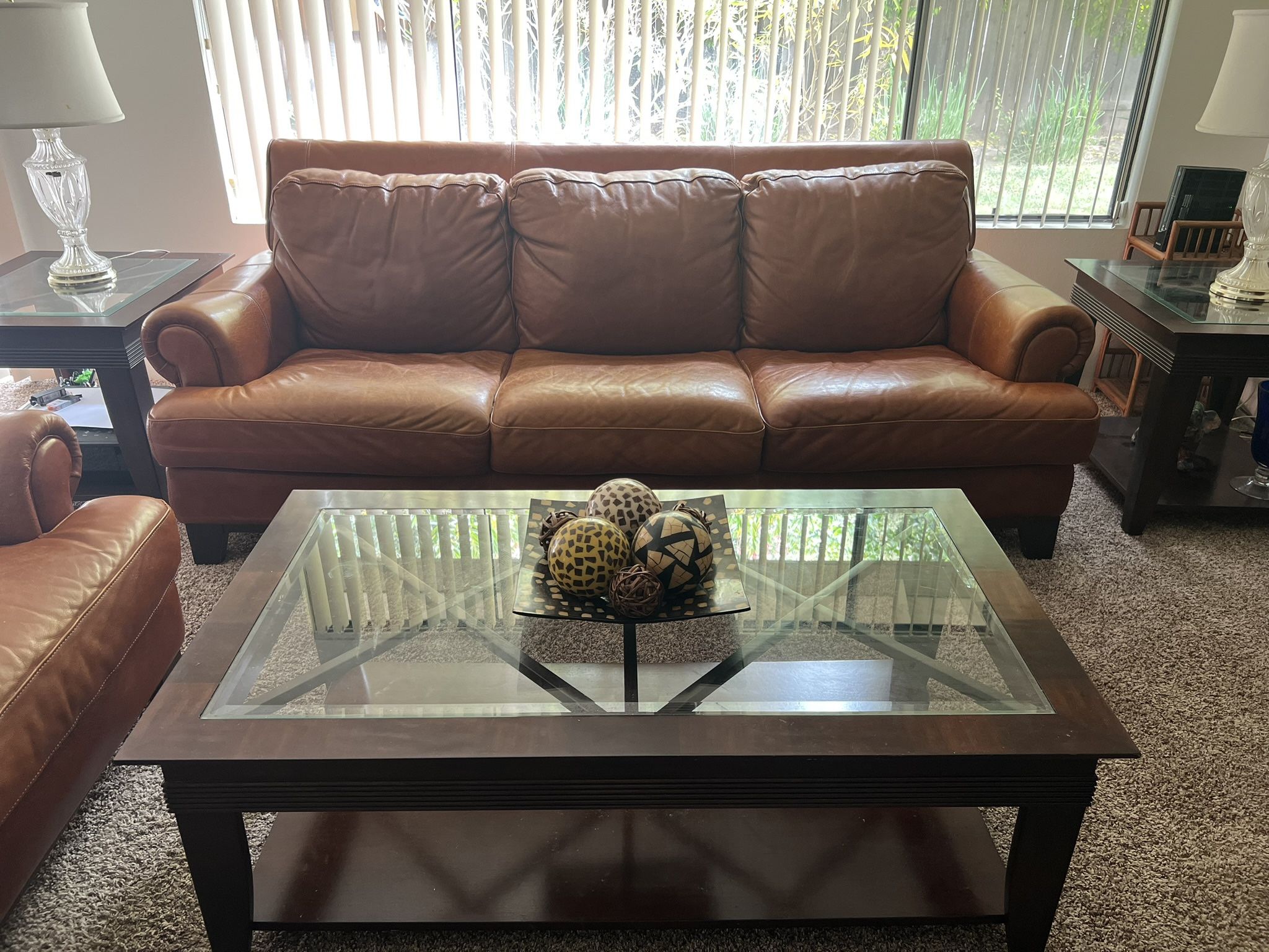 Leather Sofa & Chair