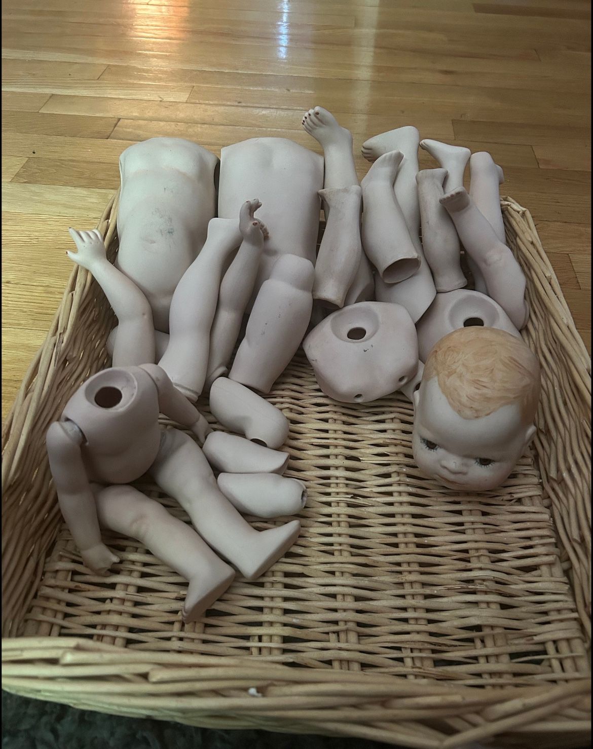 Vintage Ceramic Doll Parts