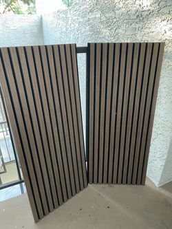 Wood Slat Wall Panels Set of 2
