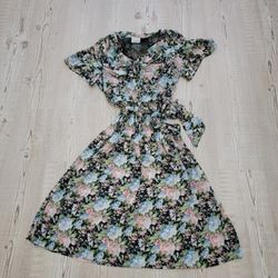 80s/90s Vintage Cottagecore Maren Petite  Floral Midi Dress