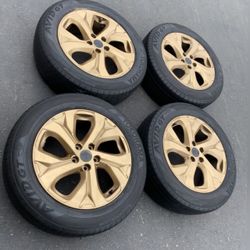 4 - 225/60r18  5x4.5 5x114.3 Stock Enkei Subaru Wrx Outback Impreza Forester Crosstrek Wheels Rims Good Tires!!!