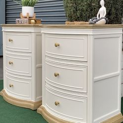 SOLID WOOD PAIR OF NIGHT STANDS/ Refinished 