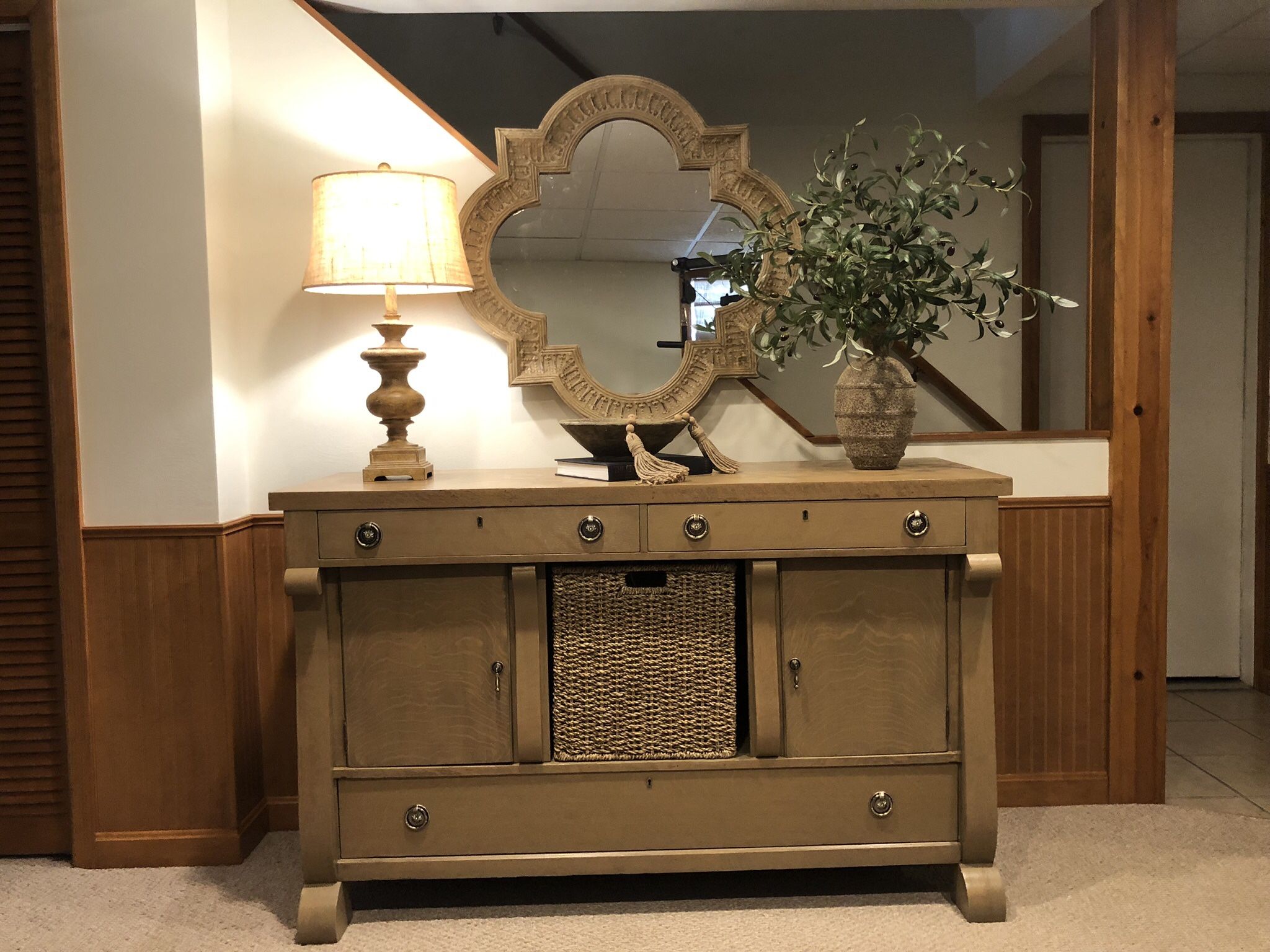 Vintage Restored Oak Sideboard 