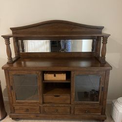 Dark Wood Buffet Coffee Bar Solid Wood JUST REDUCED MUST GO