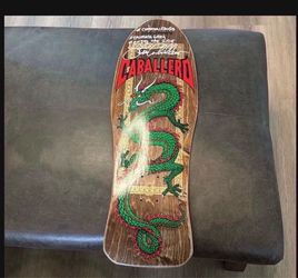 Skate deck Signed Steve Caballero Power Peralta Chinese Dragon Brown Autograph .