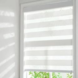 Zebra Roller Shades 36W x 72H White Dual-Layer Light Control Retail $49.00