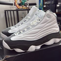 Jordan Pro Strong White Blue Tint Off Noir Size 11