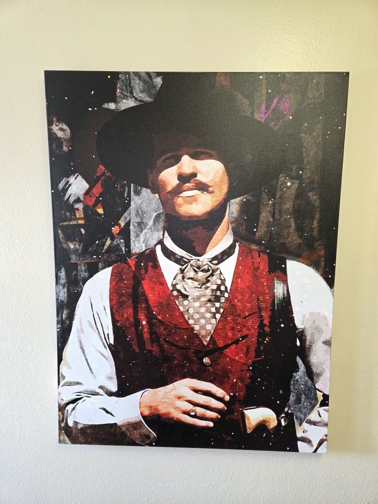 Doc Holliday 36x48 Wall Hanging Canvas Print "Say When"