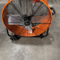 Commercial Electric 24 in. 2-Speed Drum Fan in Orange with Tiltable Head and 7.5 ft. Power Cord New