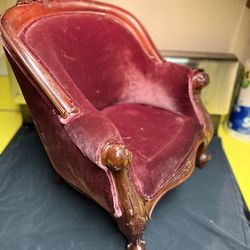 Antique, Victorian Era children’s velvet armchair