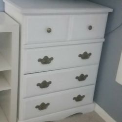 Vintage White all Wood Dresser