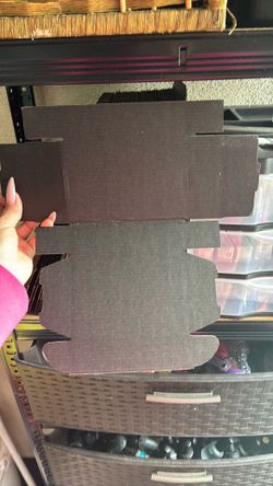 Black shipping boxes