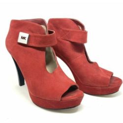 Michael Kors Elena Cross Strap Suede Heel