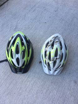 His and hers bike helmets