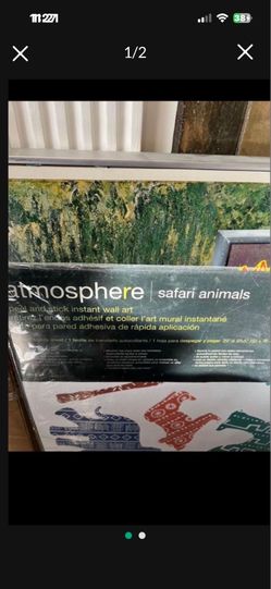 ATMOSPHERE JUNGLE SCENE  PEEL-OFF WALL ART - NEW