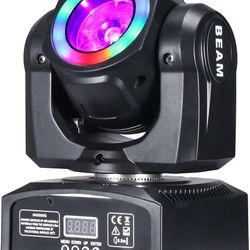Moving Head DJ Lights 60W LED Stage Light, Beam with Halo Effect RGBW 4in1, Super Bright DMX512 Sound Control Spot Lighting for Show DJ Party Club Dis