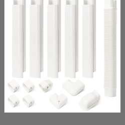 HOXHA 3" W 10Ft L Mini Split Line Set Cover Kit Air Conditioners Decorative PVC Slim Line Cover For Central AC & Heat Pumps Systems Tubing Cover 