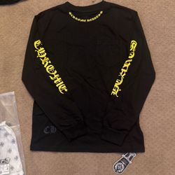 Black And Yellow Chrome Hearts Script Longsleeve size Medium