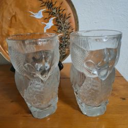 2 Vintage Large TROPICANA LAS VEGAS TOUCAN PARROT Birds LUMINARC Thick Glass MUGS Tankards both $15