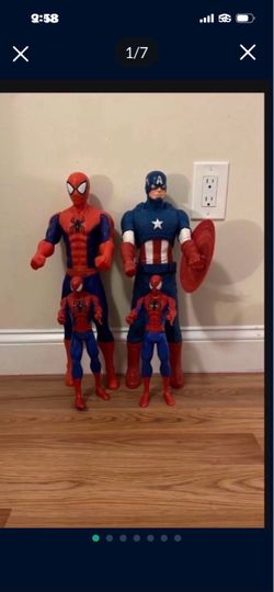 Marvel Action Figure Lot of 4 tall ones are 20 inches little ones are 12 inches tall