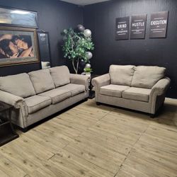 MEGA STEAL 2 PIECE ASHLEY SOFA SET (NAIL TRIM) ONLY $449 DELIVERY AVAILABLE