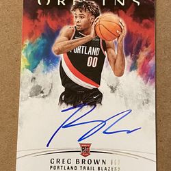Portland Trailblazers 2021-22 Panini Origins - Greg Brown III - On-Card RC Auto SP 