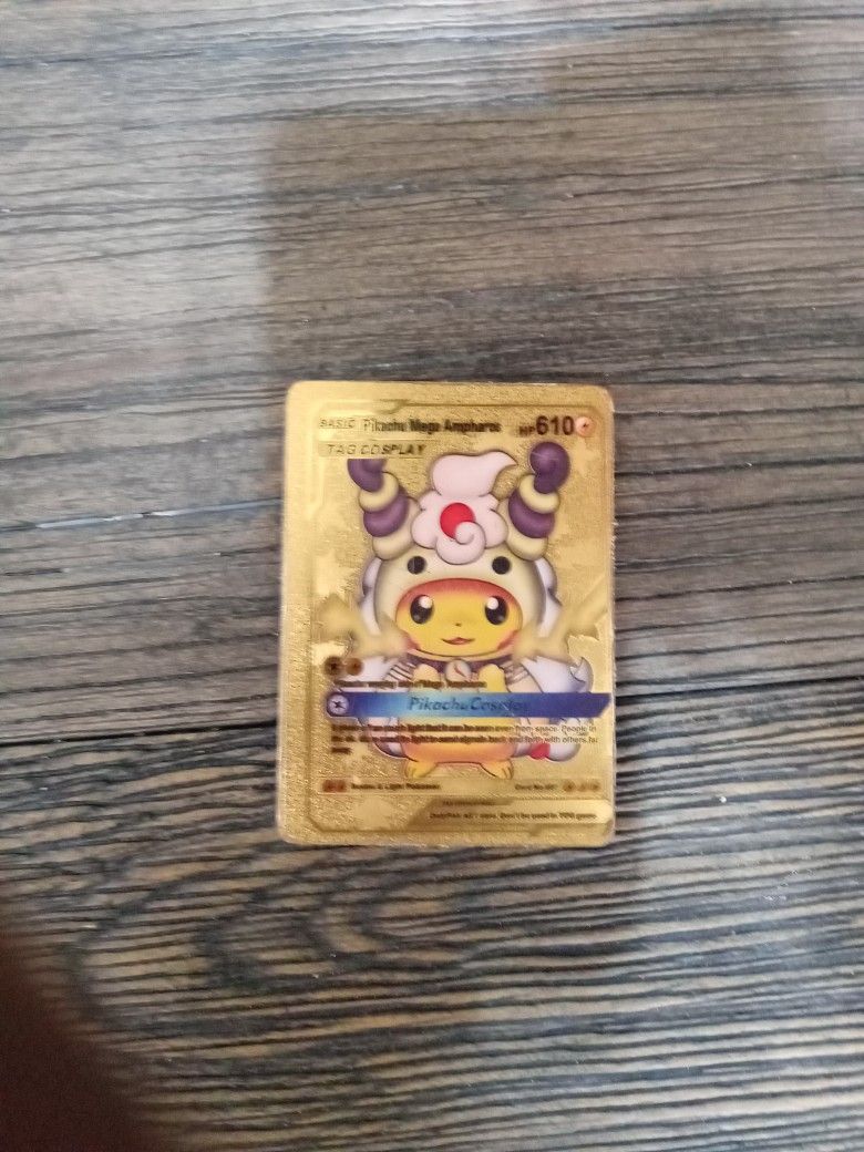 Gold Pokemon Tag Cosplay Hp 610 Good Condition