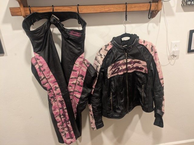 Harley Davidson Leather Jacket And Chaps