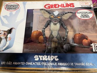 life-size 3.5 ft. Animated LED Gremlin Stripe Halloween animatronic