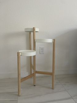 Bamboo Plant Stand with White Trays