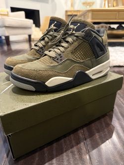 Air Jordan Retro 4 Olive Green Sneakers