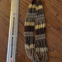 Beautiful Beaded Statement Piece Necklace featuring Brown, Silver, and Gold Tones