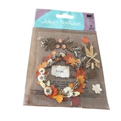 Jolees Autumn Wreath Acorn Fall Falling Leaves Thanksgiving Scrapbook Stickers Add some seasonal flair to your scrapbook with these Jolee's Boutique d