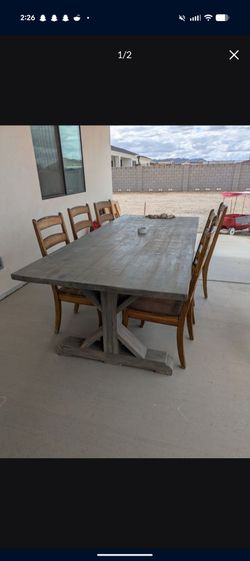 Large Wood Trestle Table